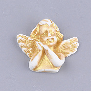 Resin Cabochons, Spray Painted, Angel, Goldenrod, 27x30x8.5mm(CRES-T011-32)