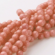 Natural Mashan Jade Round Beads Strands, Dyed, Orange Red, 10mm, Hole: 1mm, about 41pcs/strand, 15.7 inch(G-D263-10mm-XS18)
