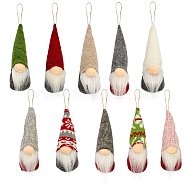 10Pcs 2 Style Cloth Faceless Christmas Gnome Doll Pendant Decorations, Xmas Tree Hanging Ornament, Mixed Color, 215~235mm, 5pcs/style(sgHJEW-SZ0001-09)