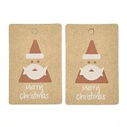 Rectangle Paper Gift Tags, Hange Tags, For Arts and Crafts, with Christmas Themed Pattern, Santa Claus, 5.5x3.6x0.04cm, Hole: 4mm, 100pcs/bag(CDIS-L005-A03)