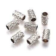 Tibetan Style Alloy Beads, Tube, Antique Silver, Lead Free & Cadmium Free & Nickel Free, 17x10mm, Hole: 7mm(X-LF9336Y-NF)