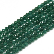 Natural White Jade Beads Strands, Faceted, Dyed, Round, Teal, 2~2.5mm, Hole: 0.3mm, about 173~175pcs/strand, 14.9 inch(G-S300-119A-2mm)