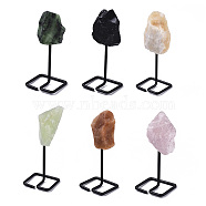 Natural Mixed Stone Display Decorations, Rough Raw Stone, with Spray Painted Iron Findings, Nuggets, 111~158mm(G-N0236-040A-M)