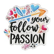 Motivational Quote Your Follow Passion Printed Acrylic Pendants, Arrow, 38.5x40x2mm, Hole: 1.4mm(MACR-K362-01I)