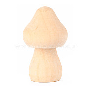 Schima Superba Wooden Mushroom Children Toys, DIY Accessories, BurlyWood, 31.5x18.5mm(WOOD-TAC0004-07E)