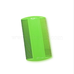 Plastic Double Sided Pet Combs, Cat Dog Pet Grooming Fine Tooth Hair Combs, Lawn Green, 88x51x2.5mm(MRMJ-WH0062-02D)