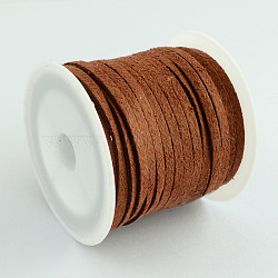 Faux Suede Cord, Faux Suede Lace, Sienna, 3x1.5mm, about 5.46 yards(5m)/roll, 25rolls/bag(LW-R003-40)