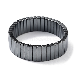 Non-Magnetic Synthetic Hematite Beaded Stretch Bracelets, Tile Bracelet, Rectangle, Inner Diameter: 2 inch(5.1cm), Bead: 16x4mm(BJEW-H589-02D)