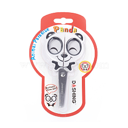 Stainless Steel Craft Scissors for Kids, with Plastic Handle, for Sewing, Crafting, DIY Projects, Panda, White, 130x64mm(TOOL-WH0119-68B)
