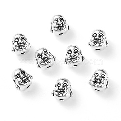(Defective Closeout Sale: Border damaged) Tibetan Style Alloy Beads, Figure of Buddha, Antique Silver, 10x10x8.5mm, Hole: 1.5mm, about 200pcs/500g(TIBEB-XCP0001-03AS)