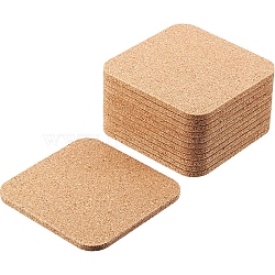 Cork Drink Coasters, Cup Mat, Square, 90x90x3mm(PW-WG71D00-07)