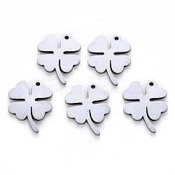 Tarnish Resistant 304 Stainless Steel Pendants, Laser Cut, Clover, Stainless Steel Color, 17x13.5x1mm, Hole: 1.2mm(X-STAS-N092-42)