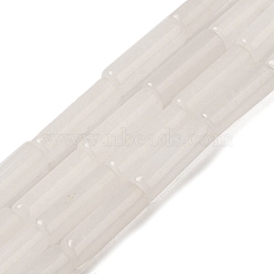 Natural White Jade Beads Strands, Column, WhiteSmoke, 13~14x4~4.5mm, Hole: 1.2mm, about 14pcs/strand, 7.48''(19cm)(G-U010-A10-01)