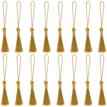 60Pcs Polyester Tassel Pendant Decorations, Dark Khaki, 90mm
