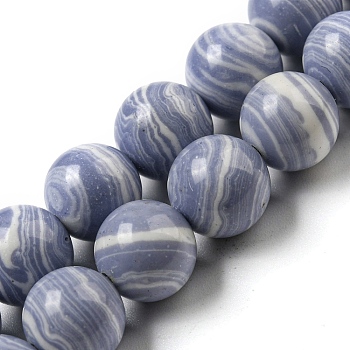 Synthetic Blue Lace Agate Beads Strands, Round, 10mm, Hole: 0.9mm, about 41pcs/strand, 15.43''(39.2cm)