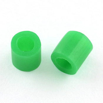 Melty Mini Beads Fuse Beads Refills, Tube, Green, 3~3.3x2.5~2.6mm, about 40000pcs/500g