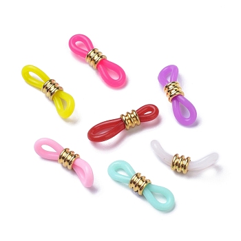 Eyeglass Holders, Rubber Loop Ends, with 304 Stainless Steel Findings, Golden, Mixed Color, 21x5mm