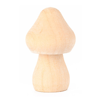 Schima Superba Wooden Mushroom Children Toys, DIY Accessories, BurlyWood, 31.5x18.5mm