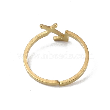 Bague réglable en acier inoxydable véritable 18k plaqué or 304(RJEW-L115-01G-12)-3