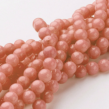 10mm OrangeRed Round Mashan Jade Beads