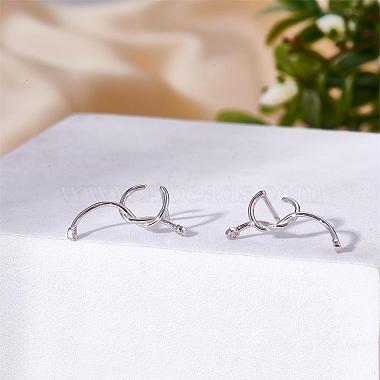 Rhodium Plated 925 Sterling Silver Twist Knot Stud Earrings for Women(JE1081A)-3