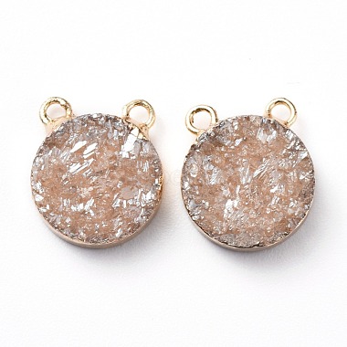 Electroplate Natural Druzy Agate Charms(G-L553-52)-2