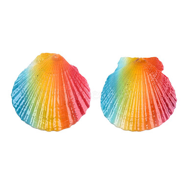 Printed Natural Freshwater Shell Big Pendants(SHEL-N032-235-01)-3