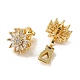 Rack Plating Real 18K Gold Plated Brass Sunflower Shape Clip-on Earrings(EJEW-B034-05G)-2