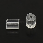 Plastic Full-covered Ear Nuts, Earring Backs, Tube, Clear, 2.5~2.6x3mm, Hole: 0.3mm, about 50000Pcs/bag(FIND-R008-3x3mm-01)