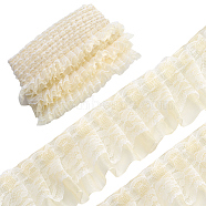 Polyester Ribbon, Wave Edge Ornamnent, Ruffle Lace Trimming, Costume Dress Accessories, Beige, 50x1mm(DIY-WH0304-815C)