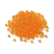 Transparent Glass Beads, Bicone, Dark Orange, 4x4x3.5mm, Hole: 1mm, 720pcs/bag(GGLA-Z004-05G)