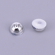 ABS Plastic Imitation Pearl Beads, Half Round, Silver, 2: 5x2.5mm, about 200pcs/bag(KY-CJC0003-01I)