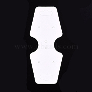 Blank Paper Display Card, Used For Necklace and Bracelet, White, 106x44x0.35mm, Hole: 2~3mm(CDIS-H001-03)