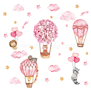 PVC Wall Stickers, Wall Decoration, Hot Air Balloon, 390x980mm, 2pcs/set(DIY-WH0228-1037)