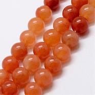 Natural Red Aventurine Bead Strands, Round, 8mm, Hole: 1mm, about 48pcs/strand, 15 inch(G-P257-02-8mm)