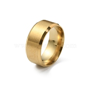 201 Stainless Steel Plain Band Ring for Women, Matte Gold Color, Inner Diameter: 16.13mm(RJEW-WH0010-06B-MG)