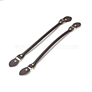 Leaf End Microfiber Leather Sew on Bag Handles, with Alloy Studs & Iron Clasps, Bag Strap Replacement Accessories, Coconut Brown, 39.5x3.15x1.25cm(FIND-D027-12B)