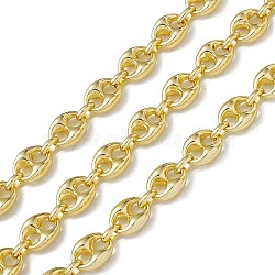Brass Coffee Bean Chains, with Spool, Soldered, Long-Lasting Plated, Cadmium Free & Nickel Free & Lead Free, Real 18K Gold Plated, 13x10x5mm(CHC-P010-01G)