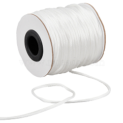 1 Roll Nylon Rattail Satin Cord, Beading String, for Chinese Knotting, Jewelry Making, Rattail Satin Cord, White, 2mm, about 50 yards/roll(150 feet/roll)(NWIR-SC0002-03)