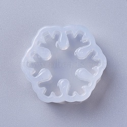Christmas Silicone Molds, Resin Casting Molds, For UV Resin, Epoxy Resin Jewelry Making, Snowflake, White, 31x34x13mm, Inner Diameter: 27x30mm(X-DIY-L026-089A)