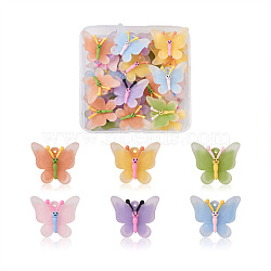 36Pcs 6 Colors Resin DIY Butterfly Pendants Accessories, Mixed Color, 33x40mm, Hole: 1.5mm, 6pcs/color(RESI-TA0001-43)