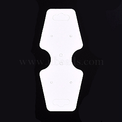 Blank Paper Display Card, Used For Necklace and Bracelet, White, 106x44x0.35mm, Hole: 2~3mm(CDIS-H001-03)