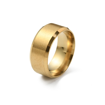 201 Stainless Steel Plain Band Ring for Women, Matte Gold Color, Inner Diameter: 16.13mm