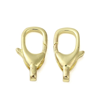 Brass Lobster Claw Clasps, Golden, 19x10x4mm, Hole: 4.5x2mm