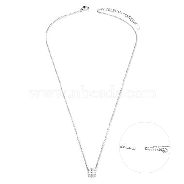 TINYSAND Rhodium Plated 925 Sterling Silver Necklace(TS-N439-S)-2