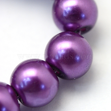 Baking Painted Pearlized Glass Pearl Round Bead Strands(HY-Q330-8mm-37)-3