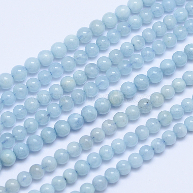 4mm Round Aquamarine Beads