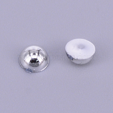 Silver Half Round ABS Plastic Cabochons