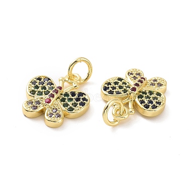 Brass Micro Pave Colorful Cubic Zirconia Charms(KK-E068-VF096)-3