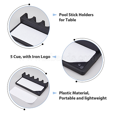 Self Adhesive Plastic Billiard Cue Stick Rack Billiard Table Accessories(DIY-WH0430-317B)-3